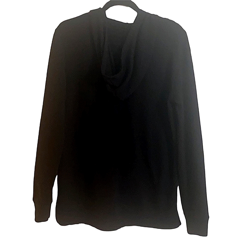 Michael Kors Black Knit Pullover Hoodie Lace up Neckline Women Size M - Picture 2 of 10